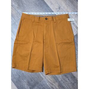 Amazon Essentials Mens Shorts Size 32 Nutmeg Brown Cotton Chino Flat Front NWT